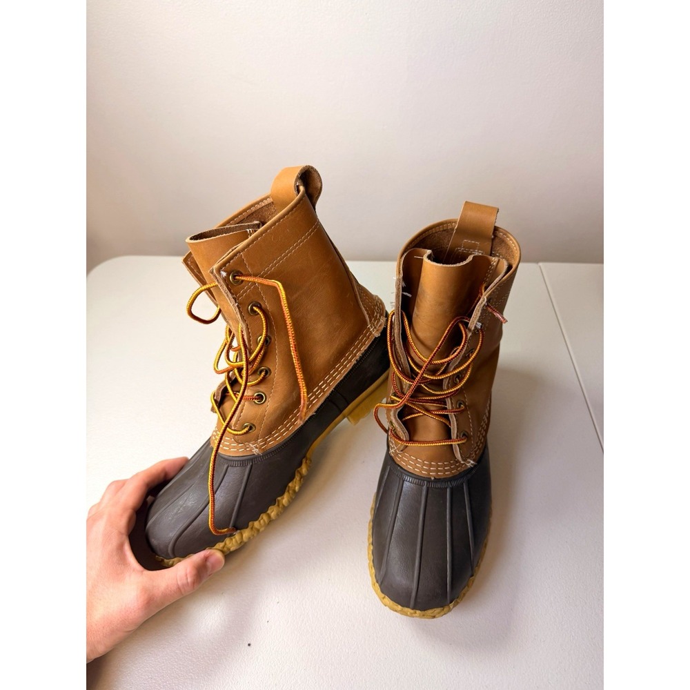 L.L.Bean Bean Boots Men's 8 M Women's 9.5-10 8" Leather Duck Boots Maine USA